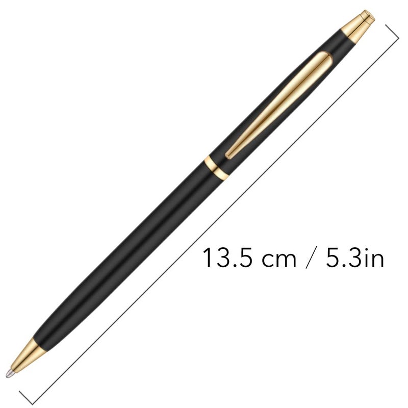 Unibene Slim Metallic Retractable Ballpoint Pens - Black & Gold, Nice Gift for Business Office Students Teachers Wedding Christmas, Medium Point(1 mm) 6 Pack-Black ink - Image 2